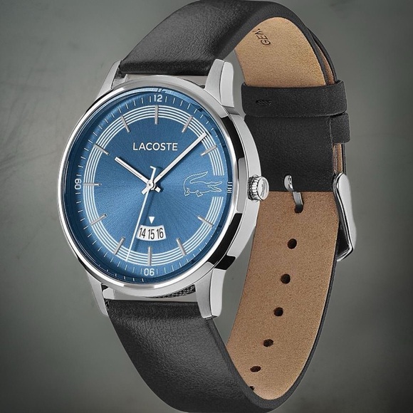 Lacoste Madrid Black Leather Band Blue Dial 2011034 - Picture 2 of 9